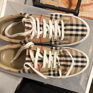 Burberry Plaid Canvas Sneakers